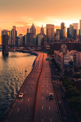 Zonsondergang in New York City