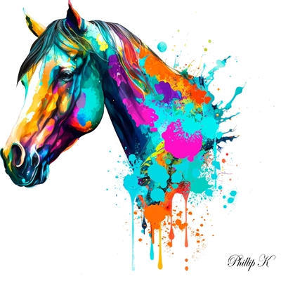 Akvarelli hevosen pää