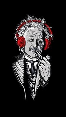 Albert Einstein & Headphones posters & prints by Cerezo Classica - Printler