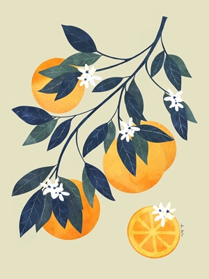 Orangefarbener Zweig