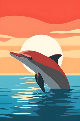 Delfiini hyppää auringossa