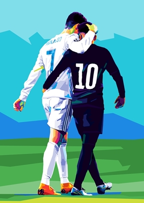 C Ronaldo og Neymar Pop Art