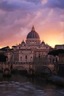Beau coucher de soleil à Rome