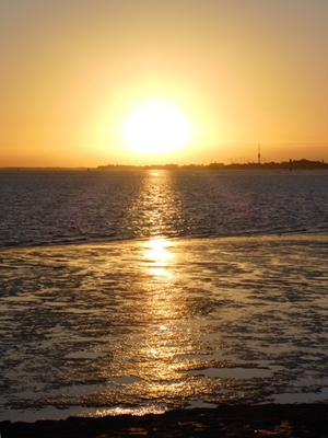 Auringonlasku Wadden Sea!