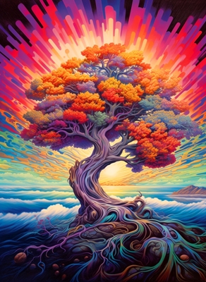 Colorful Tree with Roots