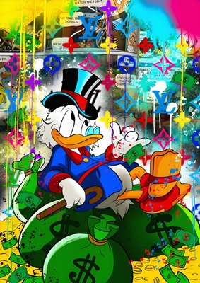 Donald Duck Geld Dollar Kunst