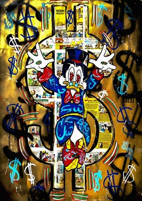 Donald Duck Geld Dollar Kunst