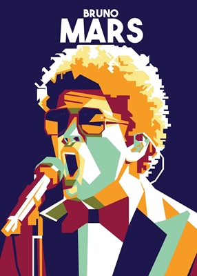 WPAP portret van Bruno Mars 