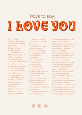 75 Ways to say I love you