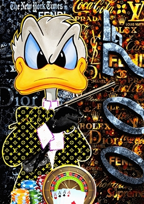 Pato Donald 007 Arte en lienzo 
