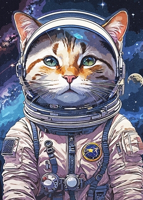Vintage Katze Astronaut