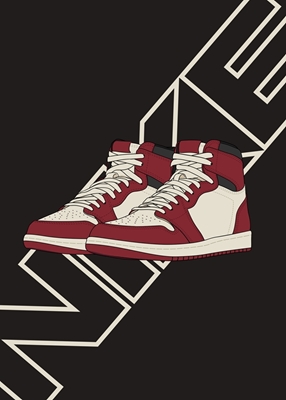 Nike Air Jordan Punainen 1