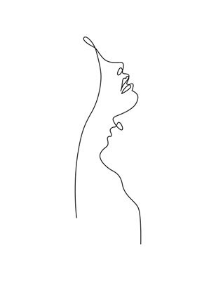 neck kissing one line art