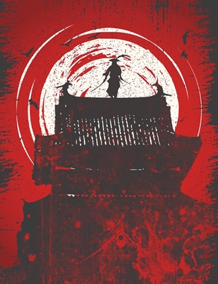 Samurai-aanval vanaf dak