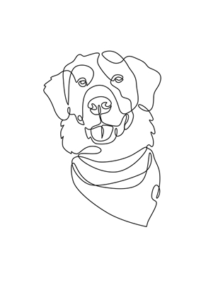 Rottweiler one line art