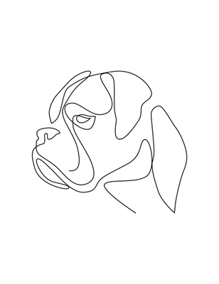 Bulldog Head Een lijn art