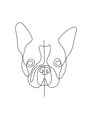 Frenchie One line art