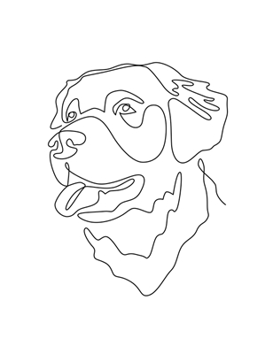 Rottweiler dog one line art