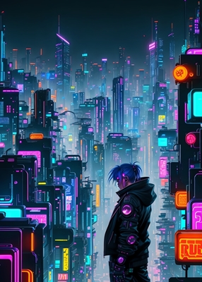 Fantastisk cyberpunk-by
