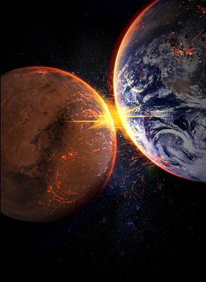 Collision entre la Terre et Mars