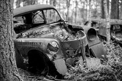 An old scrap car