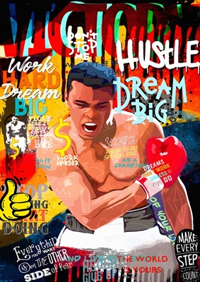 Lærred Pop Art Muhammad Ali