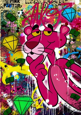 Pop Art Pink Panther Geld Kunst