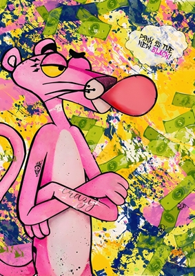 Pop Art Pink Panther Geld Kunst