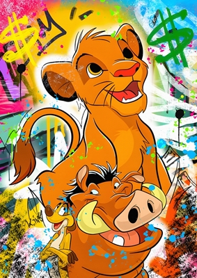 Canvas Pop Art De Leeuw koning