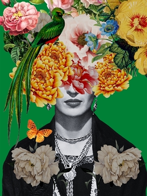 Frida portrett collage kunst