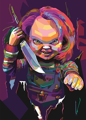 Poupée Chucky effrayante Pop Art