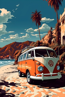 VW Transporter Bus am Strand 