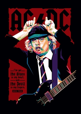 Potret WPAP Angus Young