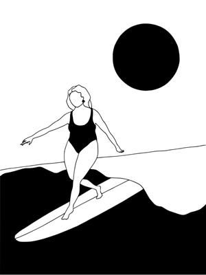 Adorável surf / mulher surfando