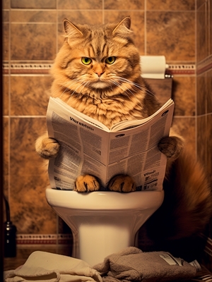Cat Toilet Newspaper