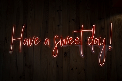 Have a sweet day neon sign.