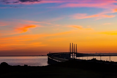 Öresund em agosto com a ponte