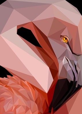 Abstract Flamingo Low Poly Art