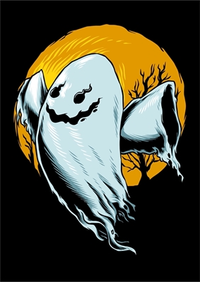 Ilustração assustadora do fantasma 
