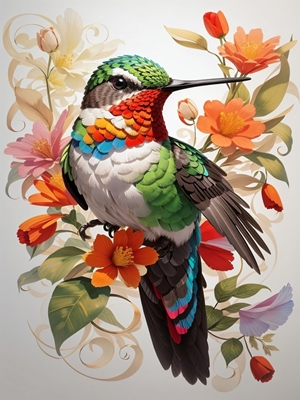 Kolibřík a květiny
