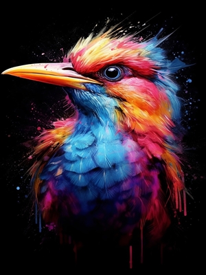 akvarel abstrakt fugl