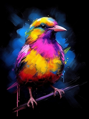 akvarel abstraktní pták