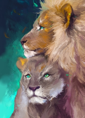 Lejon och lejoninna
