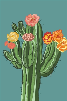 Kaktus z kwiatami
