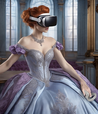 Barocke Lady VR-Gamer