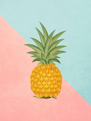 Pineapple on pastel background