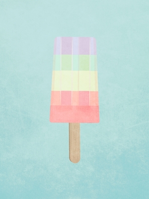 Popsicle ice in rainbow colors