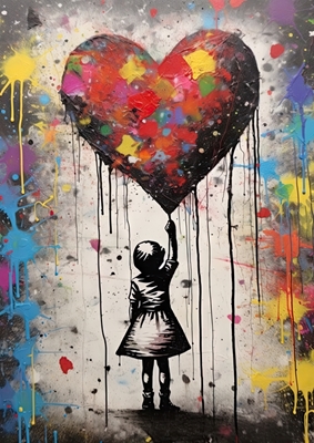 La chica y el corazón x Banksy