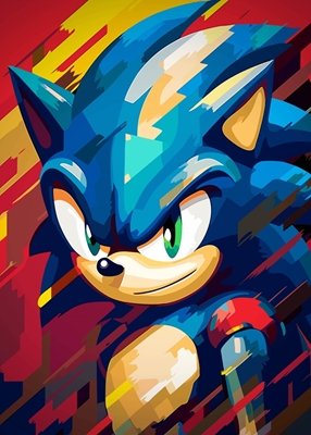 Blue Speed Sonic Popart