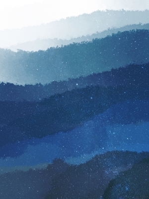 Abstract blue mountain fog